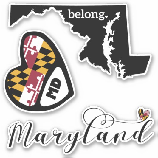 Liefs Maryland, 3 Design, Die Cut Stickers (Voorkant)