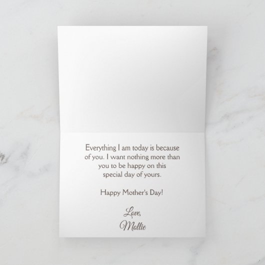 Liefs Moeder Aangepaste Foto en Tekst Feestdagen Kaart (Binnen)