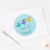 Liefs om te dansen! (Drie ballerina's) Ronde Sticker (Envelop)