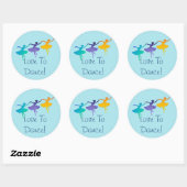 Liefs om te dansen! (Drie ballerina's) Ronde Sticker (Vel)