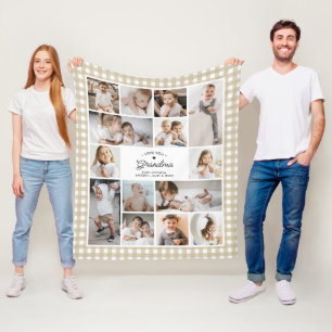 Liefs Oma 14-foto collage aangepaste tekst cadeau Fleece Deken