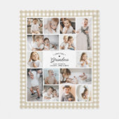 Liefs Oma 14-foto collage aangepaste tekst cadeau Fleece Deken (Voorkant)