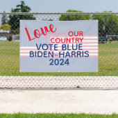 Liefs Ons Land Stemming Blauw Biden-Harris 2024 Spandoek (Insitu)