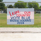 Liefs Ons Land Stemming Blauw Biden-Harris 2024 Spandoek (Insitu)