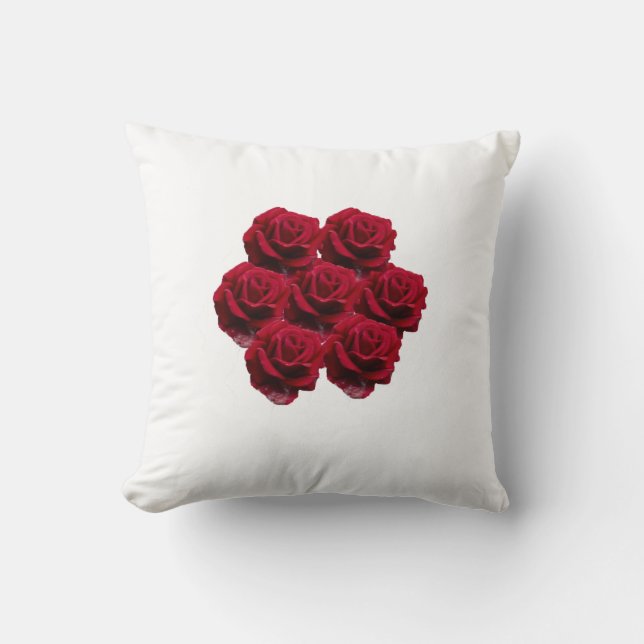 Liefs. Rode rozen uit de tuin. Kussen (Voorkant)