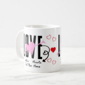 Liefs twee harten, een thuis koffiemok (Voorkant links)