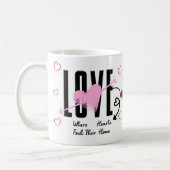 Liefs twee harten, een thuis koffiemok (Links)