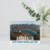 Liefs uit Australië Tasmanië Wineglass Bay Briefkaart (Staand voorkant)