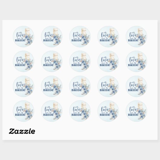 Liefs van de Bruid Iets Blues Bruidsfeest Ronde Sticker (Vel)