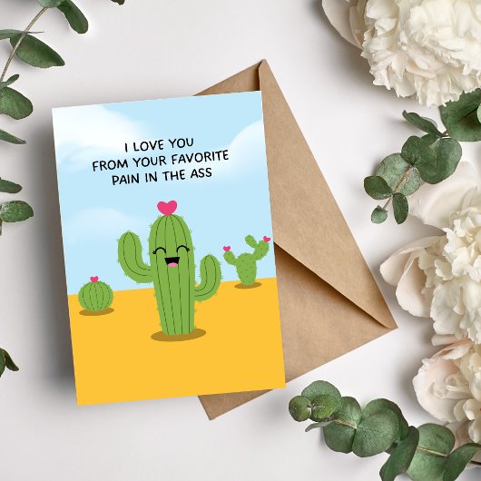 Liefs van je favoriete pijn Grappige Cactus Kaart