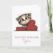 Liefs voor altijd Grappige Katten Valentijnskaart Feestdagen Kaart (Voorkant)