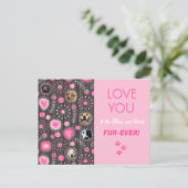 Liefs voor altijd Roze Hart Bloem Fotocollage Briefkaart (Staand voorkant)