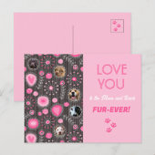 Liefs voor altijd Roze Hart Bloem Fotocollage Briefkaart (Voorkant / Achterkant)