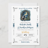 Liefs voor de Moon Celestial Wedding Invitation Kaart (Voorkant)