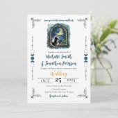 Liefs voor de Moon Celestial Wedding Invitation Kaart (Staand voorkant)