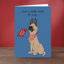 Liefs Voor Jou Schattige Hond Blank Vouwbare Wensk