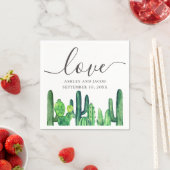 Liefs. Waterverf groene cactus. Botanische bruilof Servet (Insitu)