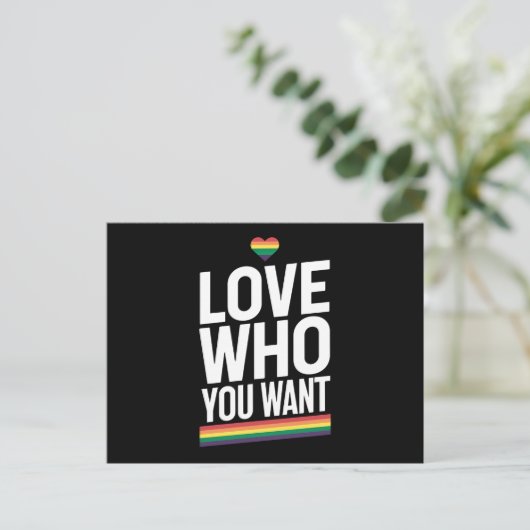 Liefs Wie Je Wil Rainbow Gay Pride Vlag LGBTQ Briefkaart (Staand voorkant)