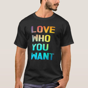 Liefs wie je wilt Cool Rainbow Waterverf Gay Prid T-shirt