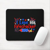 Liefs Zijn Firecracker Grappig 4th van Juli Vuurwe Muismat (Met muis)