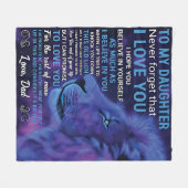 Liefsbericht aan mijn dochter Blue Lion van papa Fleece Deken (Voorkant (Horizontaal))