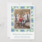 Liefste Blauw Witte Aardewerk Honden Vrolijk Kerst Feestdagenkaart (Voorkant)