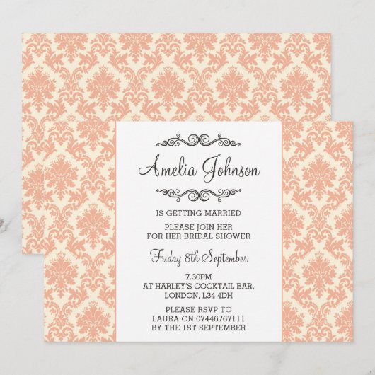 Liefste bruids douche uitnodiging (Voorkant / Achterkant)