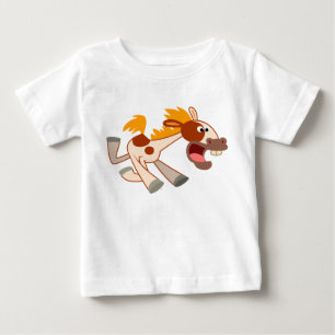 Liefste Cartoon Pinto Horse Baby T-Shirt