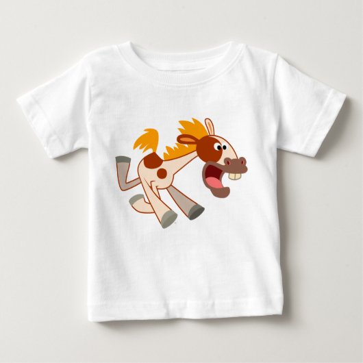 Liefste Cartoon Pinto Horse Baby T-Shirt (Voorkant)