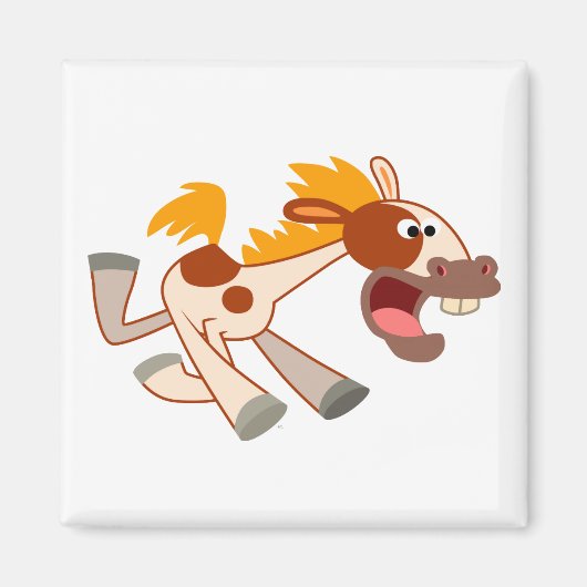 Liefste Cartoon Pinto Horse Magnet (Voorkant)