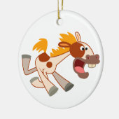 Liefste Cartoon Pinto Horse Ornament (Links)