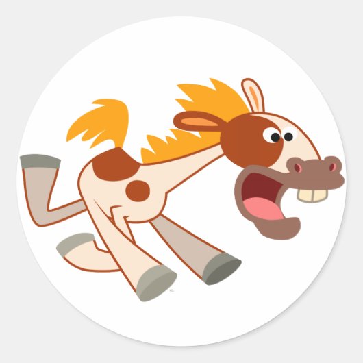 Liefste Cartoon Pinto Horse Sticker (Voorkant)