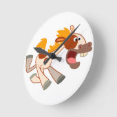Liefste Cartoon Pinto Horse Wall Clock Ronde Klok (Hoek)