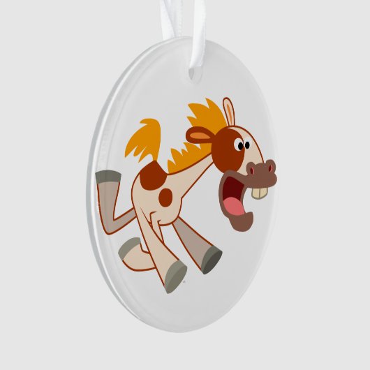 Liefste Cartoon Pinto-paarse acrylversiering Ornament (voorkant)