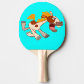 Liefste Cartoon Pinto Ping Pong Paddle Tafeltennisbatje (Voorkant)