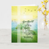 Liefste Christelijke God's Licht en Liefde Dag Kaart (Gele Bloem)