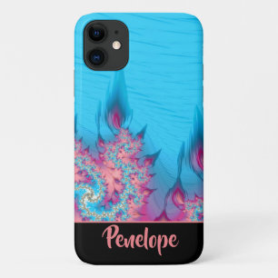Liefste Coral Reef Fractal Ocean Abstract met naam Case-Mate iPhone Case
