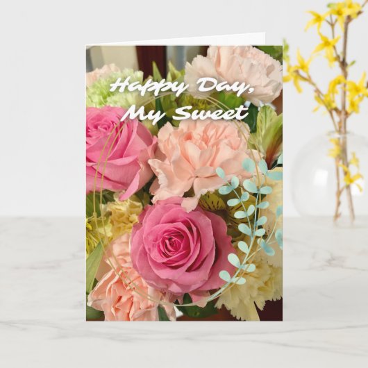 Liefste dag met Rozen Kaart (Gele Bloem)