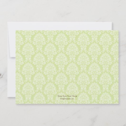 Liefste Damask Baby Boy Birth Announement Aankondiging (Achterkant)