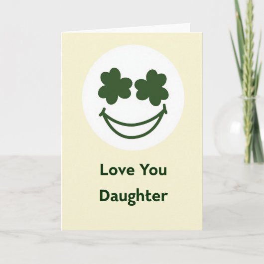 Liefste Dochter Shamrock Kaart (Voorkant)