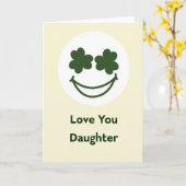 Liefste Dochter Shamrock Kaart (Gele Bloem)