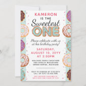 LIEFSTE EEN Blauwe Ijsdonuts Baby Eerste Verjaarda Kaart (Voorkant)