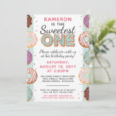 LIEFSTE EEN Blauwe Ijsdonuts Baby Eerste Verjaarda Kaart (Staand voorkant)