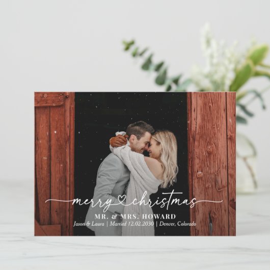 Liefste Hart Vrolijk Kerstkaart (Staand voorkant)