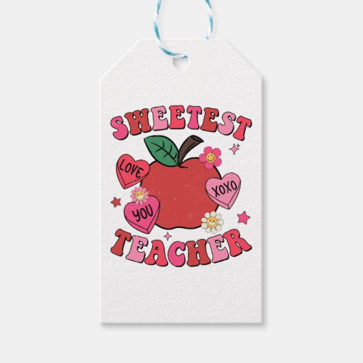 Liefste Leraar Valentijnsdag Hearts Cadeaulabel (Voorkant)