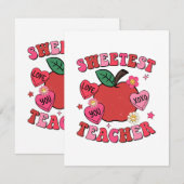 Liefste Leraar Valentijnsdag Hearts Informatiekaartje (Voorkant / Achterkant)