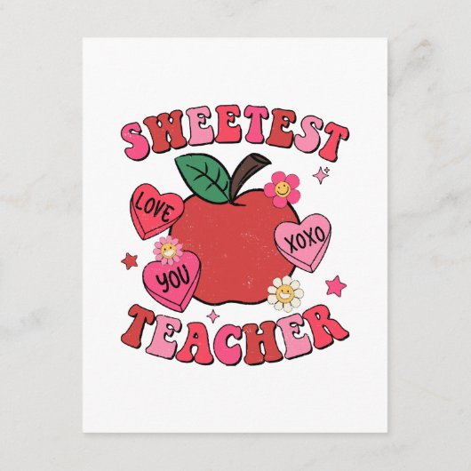 Liefste Leraar Valentijnsdag Hearts Informatiekaartje (Achterkant)