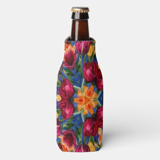 Liefste liefde oranje tulpenpatroon flesjeskoeler (Fles Voorkant)
