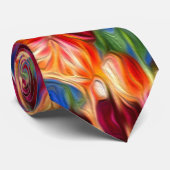 Liefste liefde oranje tulpenpatroon stropdas (Opgerold)