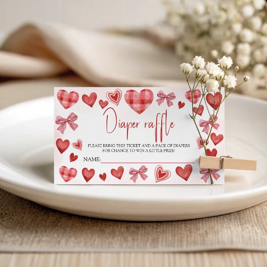 Liefste Luier Raffle Baby Shower Ticket Informatiekaartje